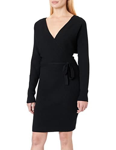 VERO MODA Damen Vmhollyrem V-neck Dress Ga Noos Kleid, Schwarz, M EU