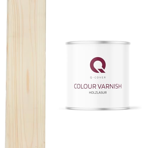 Q-Cover Holzlasur Farbton Farblos 2, 5L (ca.25m²-1 Anstrich) Seidenmatt Holzschutz Holzschutzlasur Lasur Wasserbasierte Innen Außen Lasur Abperleffekt Für Holz