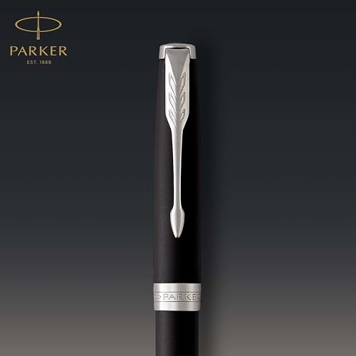 Parker Sonnet Ballpoint Pen, Medium Point Black Ink, Matte Black & Chrome (1931524)