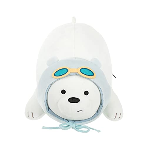 MINISO We Bare Bears Lying Plush Toy (Ice Bear) 15" Plushies Stuffed Animal Toy Pillow for Boy Girl