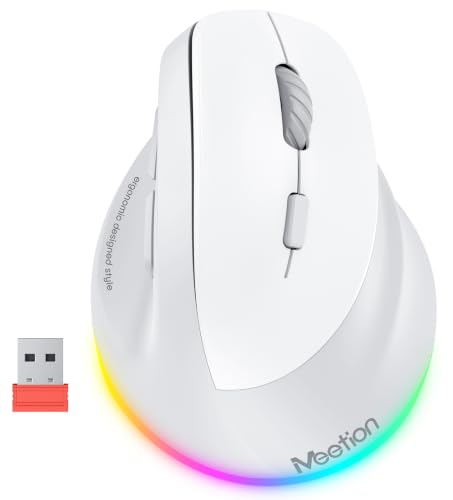 Image of MEETION Ergonomic Wireless Vertical Mouse, Rechargeable, Gray