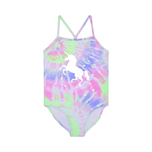 BTween Girls One Piece Bathing Suit 2 Piece Tankini Swimsuit Set, Kids Cute Swimwear Mermaid, Rainbow, Unicorn or Butterfly2