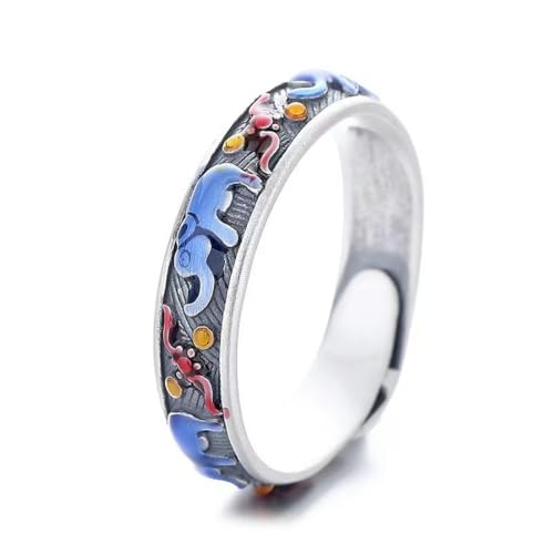 Caiduoduo Bague éléphant de bon augure vintage personnalité de la mode des femmes style antique bague ouverte