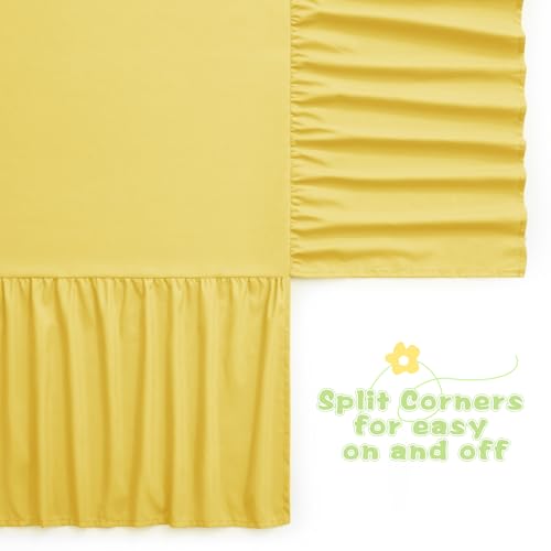 Image of SiinvdaBZX Yellow Crib Skirt Dust Ruffle, Microfiber Crib Bed Skirt | 52 inchx28 inch with 14 inch Drop, Durable Full Coverage Toddler Bedskirt Fit for Baby Boys Girls Nursery Standard Crib