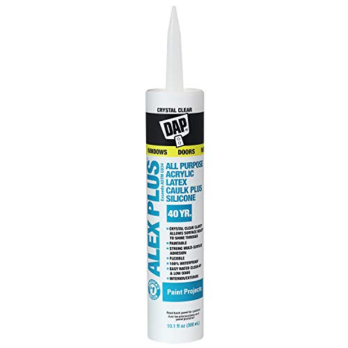 Dap 18401 Crystal Clear Alex Plus Acrylic Latex Caulk Plus Silicone 10.1-Ounce