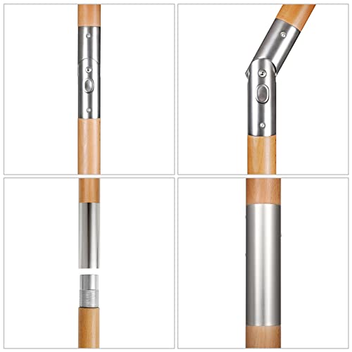 شمسية باراسول ماركت بعمود تثبيت خشبي للحديقة والفناء بتصميم مستدير للحماية من الأشعة فوق البنفسجية 50+ من سيكي، 3 م