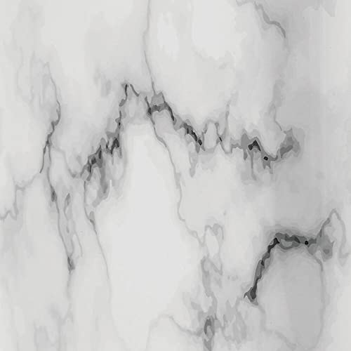 mDesign Rechthoekige vuilnisemmer – compacte afvalemmer voor badkamer, kantoor en keuken met voldoende ruimte voor het afval – metalen prullenbak – marmerkleurig - Image 5