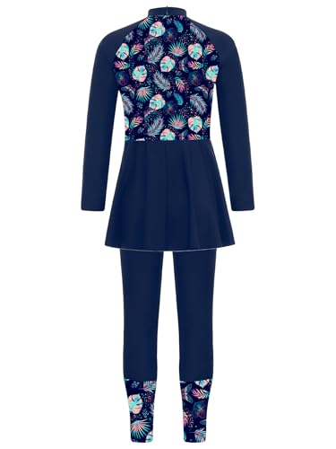 Kids Girls 2 Piece Rash Guard Swimwear UPF 50+ Sun Protection Swimsuit Beachwear Swim Dress Top with Pants4