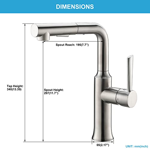 CREA-Grifo-de-Cocina-con-Ducha-Extraible-Grifo-para-Fregadero-con-2-Modos-de-Rociado-Grifo-de-Cocina-Monomando-Giratorio-a-360-Acero-Inoxidable CREA-Grifo-de-Cocina-con-Ducha-Extraible-Grifo-para-Fregadero-con-2-Modos-de-Rociado-Grifo-de-Cocina-Monomando-Giratorio-a-360-Acero-Inoxidable