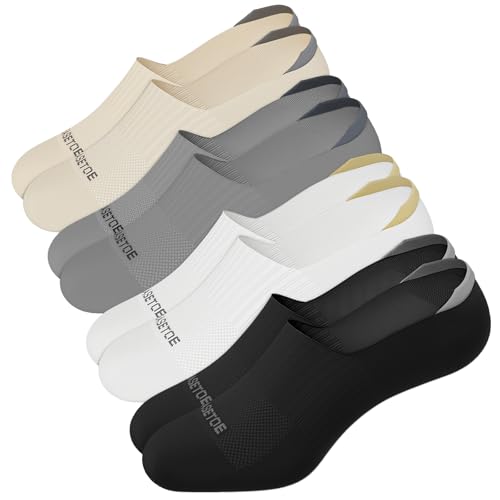 No Show Socks Womens, Premium Cotton Low Cut Non Slip Invisible Liner Socks 4/8 Pairs