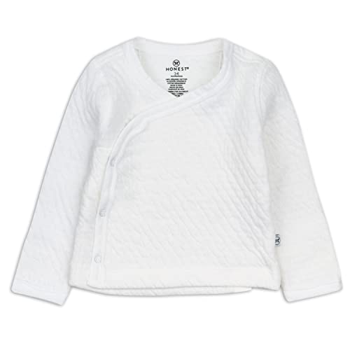 Image of HonestBaby Side-Snap Matelasse Mini Quilted Top in Cozy 100% Organic Cotton Infant Baby Boys, Girls, Unisex