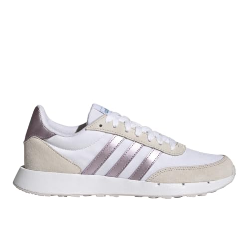 Image of adidas Womens Run 60S 2.0 Lace Up Sneakers Shoes Casual - Beige, Silver, White, Beige, 7.5