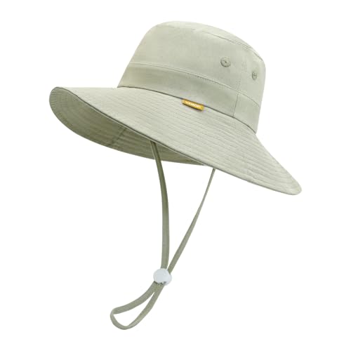 Image of UAMOEI Baby Sun Hat Toddler UPF 50+ Kid Bucket Hats for Girl Summer Cap Boy Sun Protection Caps Wide Brim