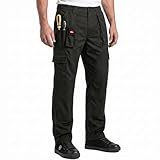 Lee Cooper LCPNT206 Vêtements de travail Hommes Multi Poche Facile D’entretien Heavy Duty Genouillères Poches Sécurité Travail Cargo Pantalon, Noir, 36W/33L