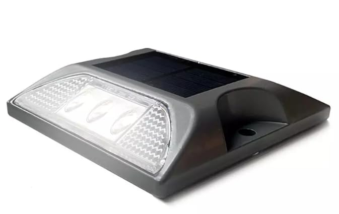 LEDWORK LOT DE 10 PLOTS SOLAIRES LED ROUTIER 20 TONNES BIDIRECTIONNELLE LUMIERE FLASH BLANC (10 pièces)