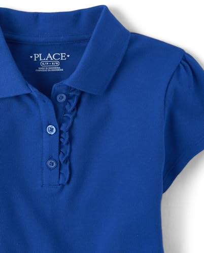 The Children's Place,Girls,Short Sleeve Ruffle Pique Polo Multipack,Renew Blue 3-Pack,X-Small2