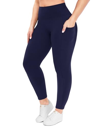 Image of Plus Size Leggings for Women - High Waisted Black Tummy Control Super Soft