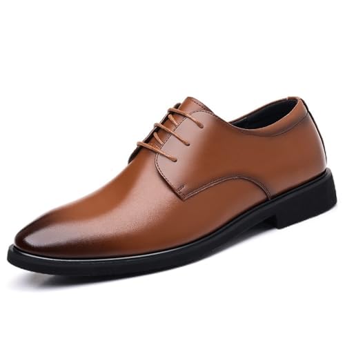 Men's Low Cut Business Leather Dress Shoes Brown Casual Formal Wedding Groom Suit Footwear