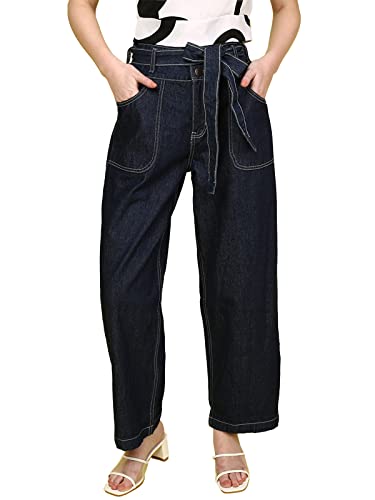 Image of JUNEBERRY Cotton Comfort Fit Ankle Length Navy Denim for Women (JJE0123NYRGMC008)
