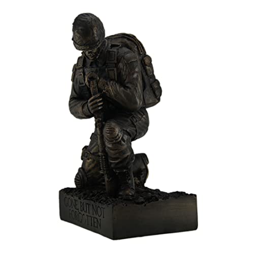 Estatua militar de resina con acabado bronce antiguo 8.5 pulg miniatura 2