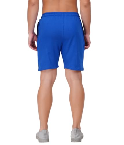 Image of LEELOUIS Men's Cotton Premium Shorts -2 Side Zipper Pockets | Idael for Gym,Travel for Daily Use