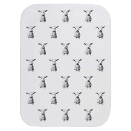 Azeeda 'Cute Lamb Portrait' Baby Burp/Wash Cloth (BC00030845)