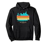 vintage retro sunset usa skyline california san francisco felpa con cappuccio