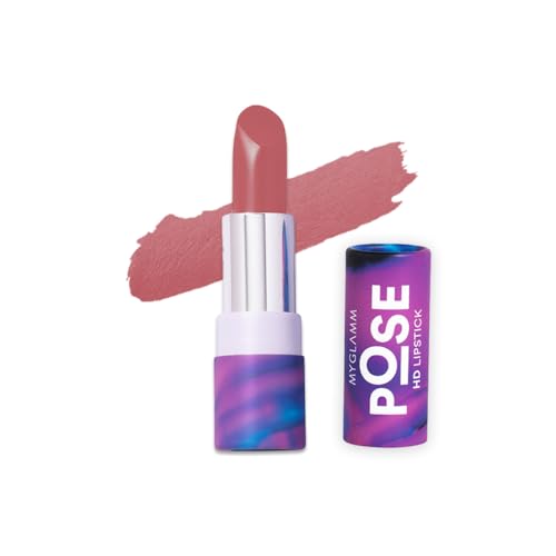 Image of MyGlamm POSE HD Lipstick-Muted Coral (Pink)-4 gm | Matte Lipstick | Enriched with Moringa oil & Vitamin E | Long-lasting & Moisturising