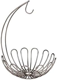 Spectrum Bloom Wire Small Fruit Tree & Basket (Satin Nickel) - Décor & Organizer for Kitchen, Fruit, Home, Countertop, Table, Dorm, & Apartment Hanging Storage