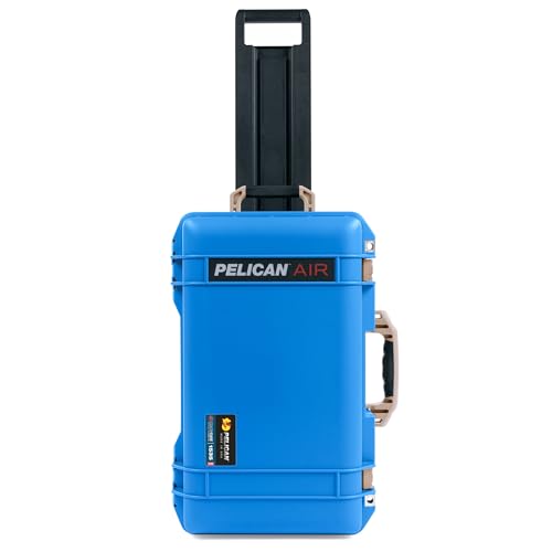 Image of Electric Blue Pelican 1535 Air Carry-on Case - Comes empty - Desert Tan Handles & Latches.