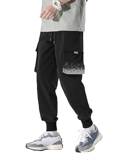 Image of JUGULAR Men's Regular Fit low Rise Cotton Solid Stylish Cargo Track Pants