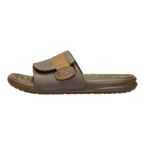HEYDUDE Men's Wave ALT Slide, Teak Brown, Size 8 - image 1