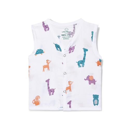 Image of 100% Cotton Muslin Button Jabla | White Jhabla | for Boys & Girls | Summerwear Jabala | Sleeveless Vest | Baby Products