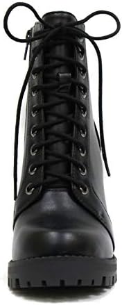 Soda Chalet – Fashion Lace up Military Inspired Ankle Boot with Stacked Heel and Side Zipper | Image 2