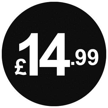 £ Black Price Stickers - 20mm, £14.99, 1000 — image 1