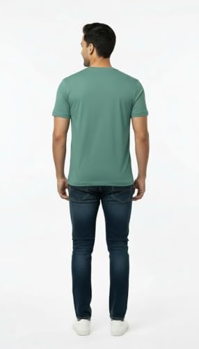 Image of Men's 100% Supima Cotton Crew Neck T-Shirt - Classic Slim Fit, Ultra-Soft Breathable Fabric, Short Sleeve Solid Tee