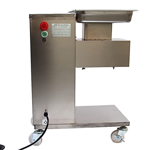 INTBUYING 7mm Meat Cutter Commercial Electric Slicer Shredded Diced for Steak Beef Pork Meat 5.7×3inch Feed Inlet QE