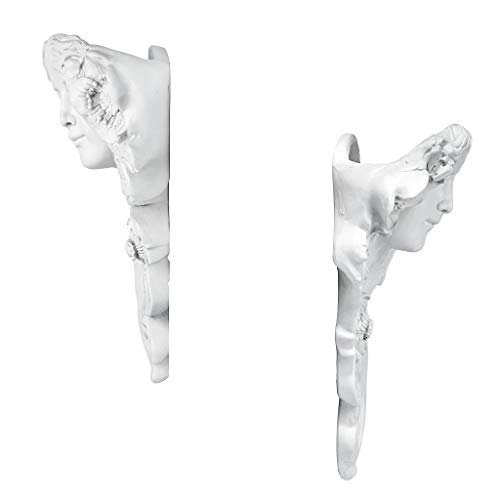 Design Toscano Le Printemps and Le Etoile French Greenmen Wall Sculptures Planter Pockets, 15 Inch, Set of Two, Polyresin, Antique Stone