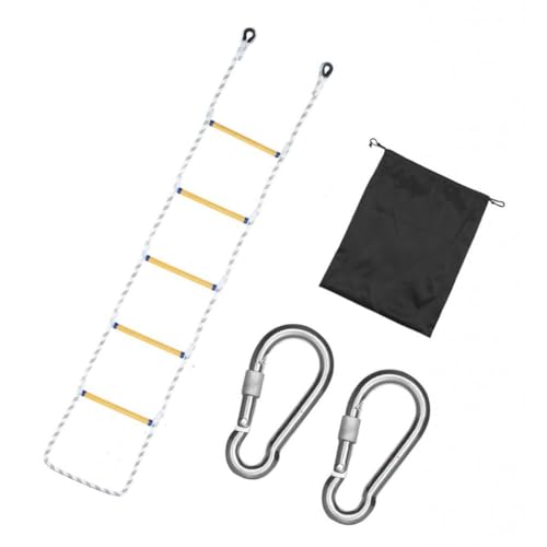 harayaa Escalera de Barco de 1,8 Metros con Cuerda para Escalar Y 5 Escalones para Canoa a Casa del