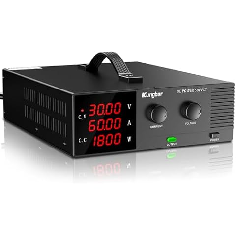 1800W High Power DC Power Supply Variable, 30V 60A Adjustable Switching Regulated DC Bench Power Supply with Precision Encoder Knob,PC Software Control,Precision 4-Digits Display(Plug NOT Included) Cover