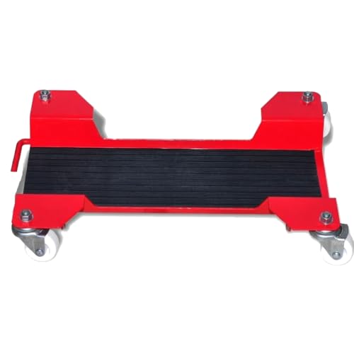 CRUIZER Cavalletto Sposta Moto Scooter Pedana Universale 54x18 cm Piattaforma Dolly Mobile con Carrello Ruote Gomma Portata Massima 250 Kg