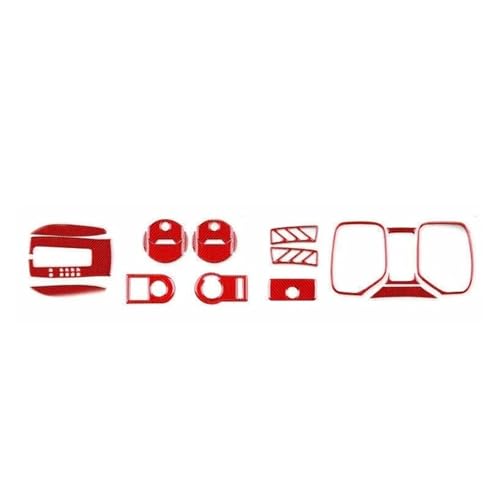 ERTYKLZX Kit completo de molduras interiores de fibra de carbono roja, compatible con Camaro 2010-15, 21 piezas de repuesto.