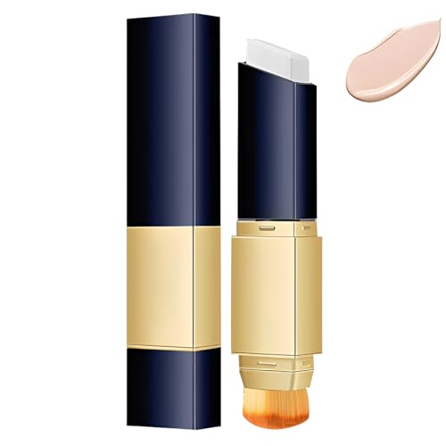 RGKY 1 unidad Stick De Base Coreano Que Cambia De Color,Para Todos Los Tipos De Piel,2 en 1 Con Cabezal Brocha,Maquillaje De Base De Cobertura Completa A Media(Natural)