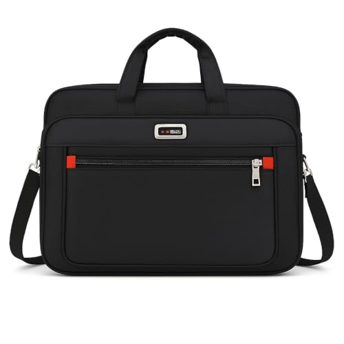Pasta Bolsa Executiva Masculina, Nylon Preto, Múltiplos Compartimentos, Notebook até 15 polegadas, Alças Ajustáveis