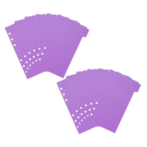 HEALEEP 2セット 製手帳用バインダーインデックス仕切り紙 入り 耐久撥水仕様 ルーズリーフ対応ページタブ 淡紫色でエレガントな整理収納用