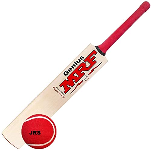 JRS SV Wood Junior Cricket Bat with Ball for Boys & Kids Size 3 (Sticker multibrands) 5-7 Year Unisex