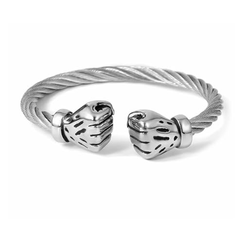 Image of Peora Silver Plated Stainless Steel Metal Kada Bracelet Stylish Jewellery Gift for Men & Boys