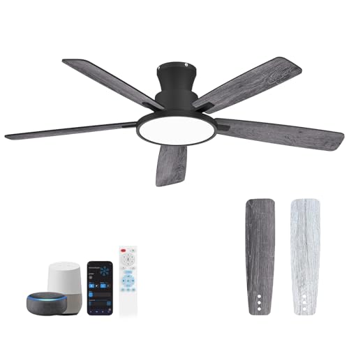 Atolit Ceiling Fans With Lights,52 Inch Smart Ceiling Fan, Remote/App Control, Compatible with...