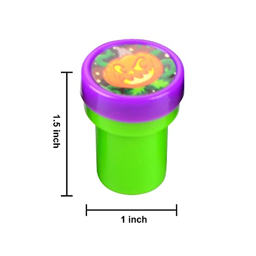 50 Pieces Halloween Assorted Stamps Kids Self-Ink Stamps (25 Different Designs, Plastic Stamps, Trick Or Treat Stamps, Spooky Stamps) For Halloween Party Favors, Game Prizes, Halloween Goodies Bags #TOP6