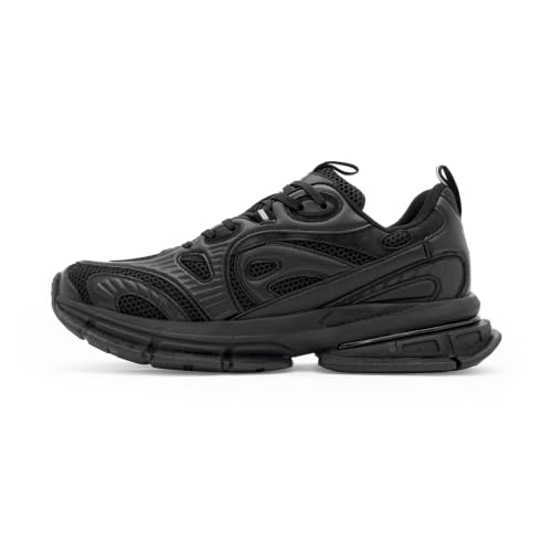 Image of Red Tape Men's Sneakers Grey Black Mesh Pu Round Toe Lace-Up